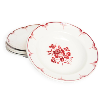 Lot 5 soup plates red decor