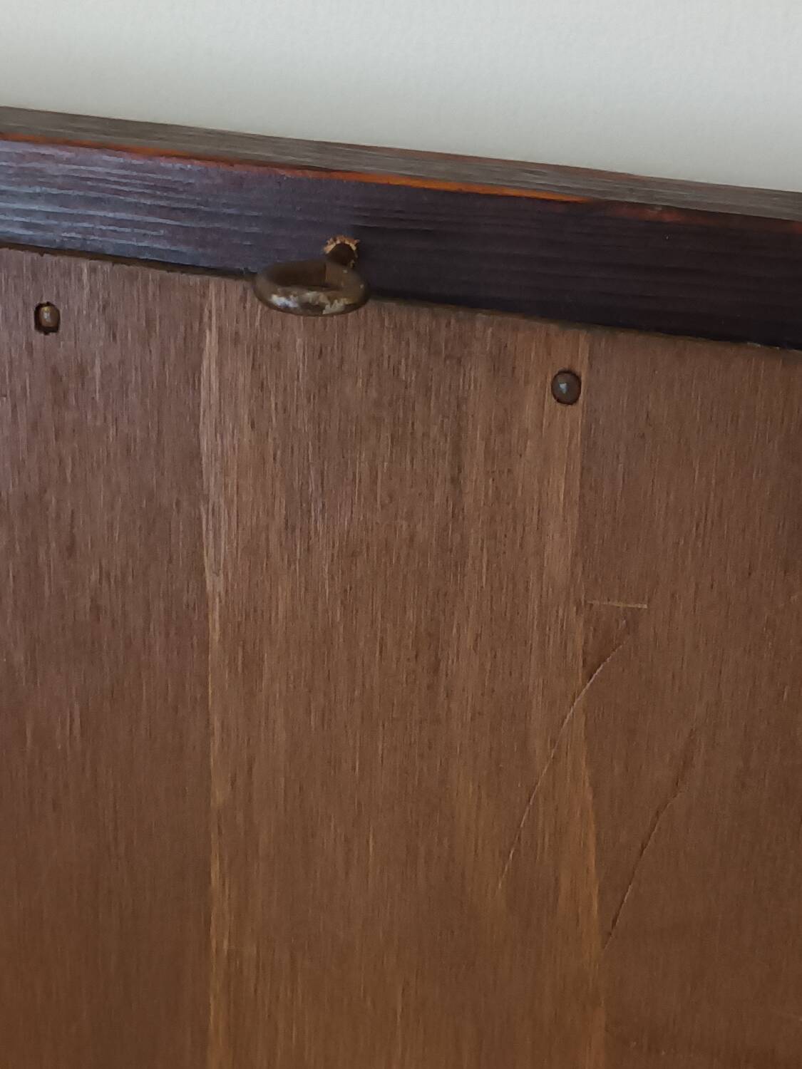 Handcrafted mirror in wood and wrought iron 1950