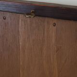 Handcrafted mirror in wood and wrought iron 1950