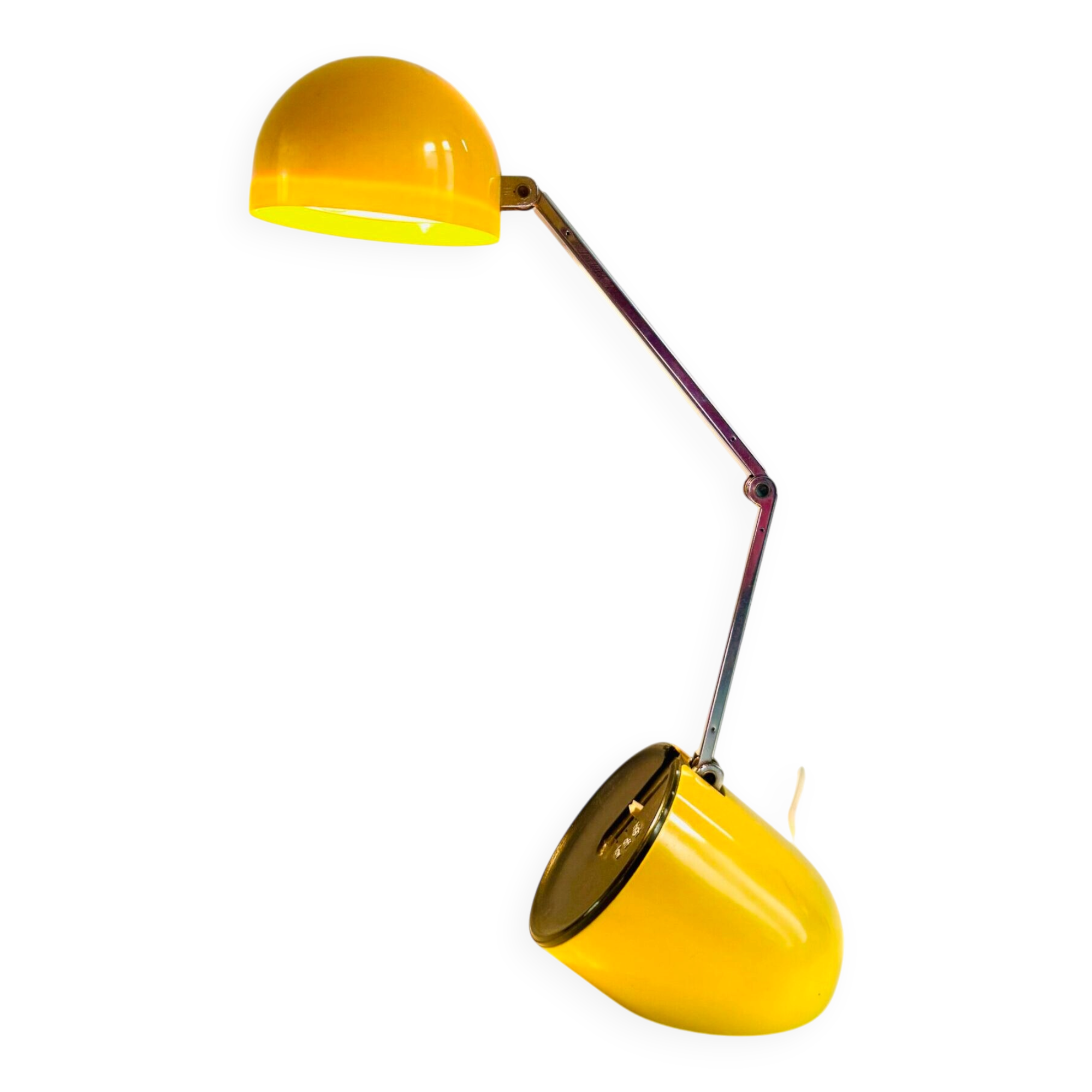 Na-718 ‘Aiai’ Folding Space-Age Desk Lamp In Yellow By Kreo-Lite, Hong Kong 1970S