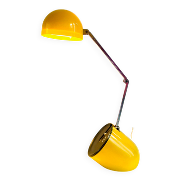 Lampe de bureau pliable 'Aiai' Na-718 de l'âge spatial en jaune par Kreo-Lite, Hong Kong années 1970.