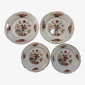 Set of 4 old plates Digoin sarreguemines