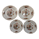Set of 4 old plates Digoin sarreguemines