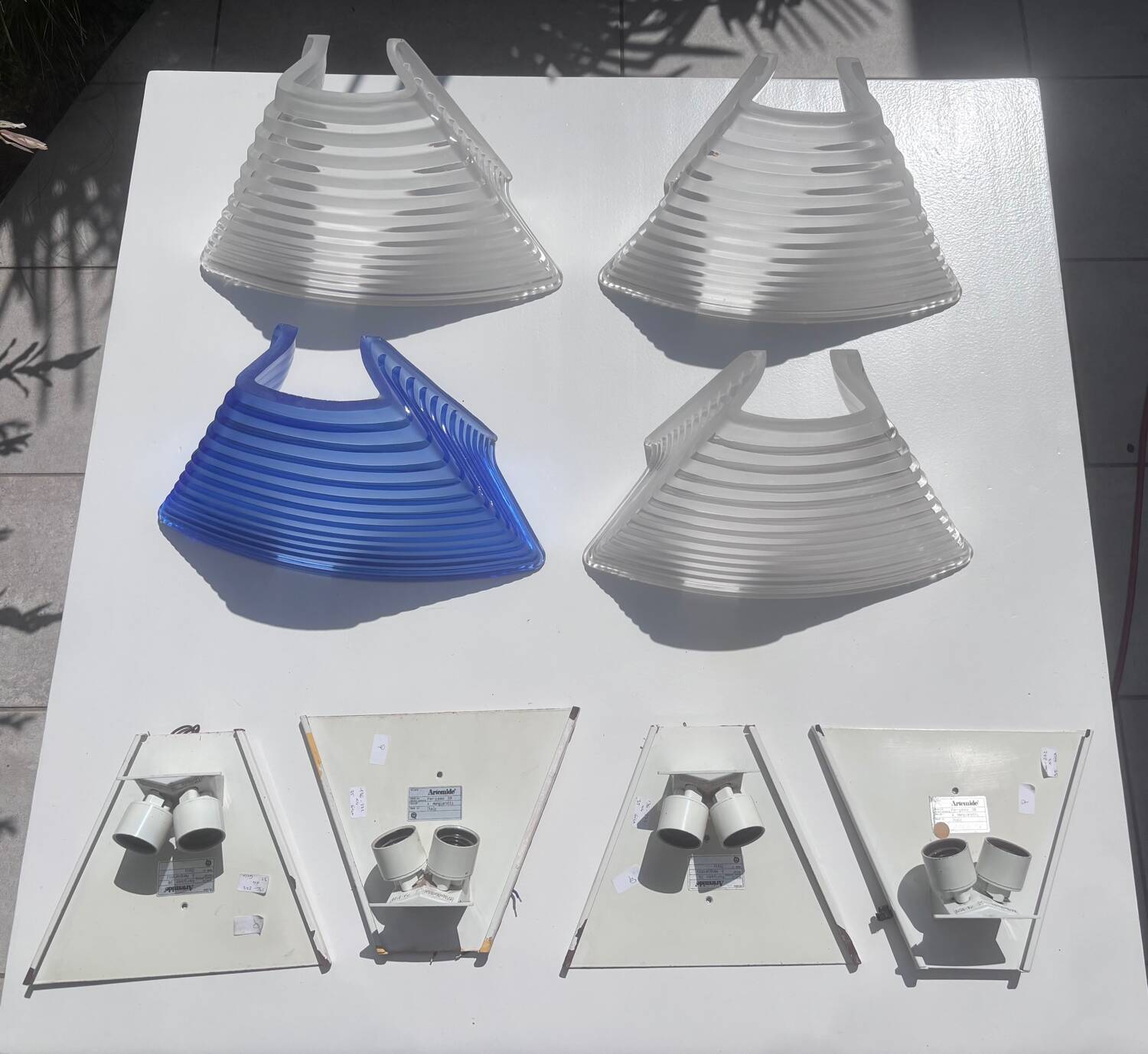 4x Artemide ‘Pergamo 38’ wall lights by Angelo Mangiarotti