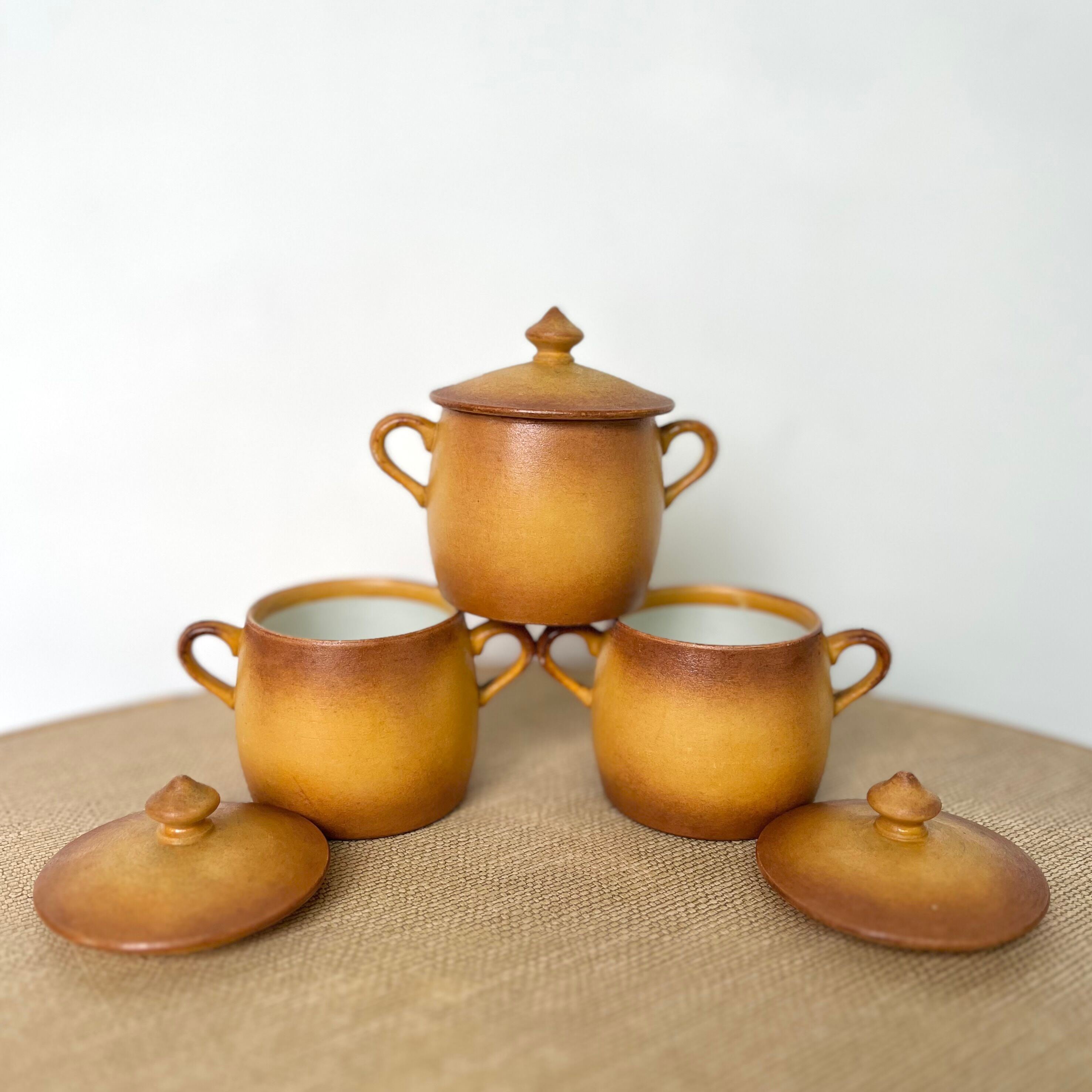 Fired Porcelain Cream Pots