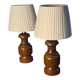 Paire de lampes de chevet de style scandinave en bois 31x16, 1960