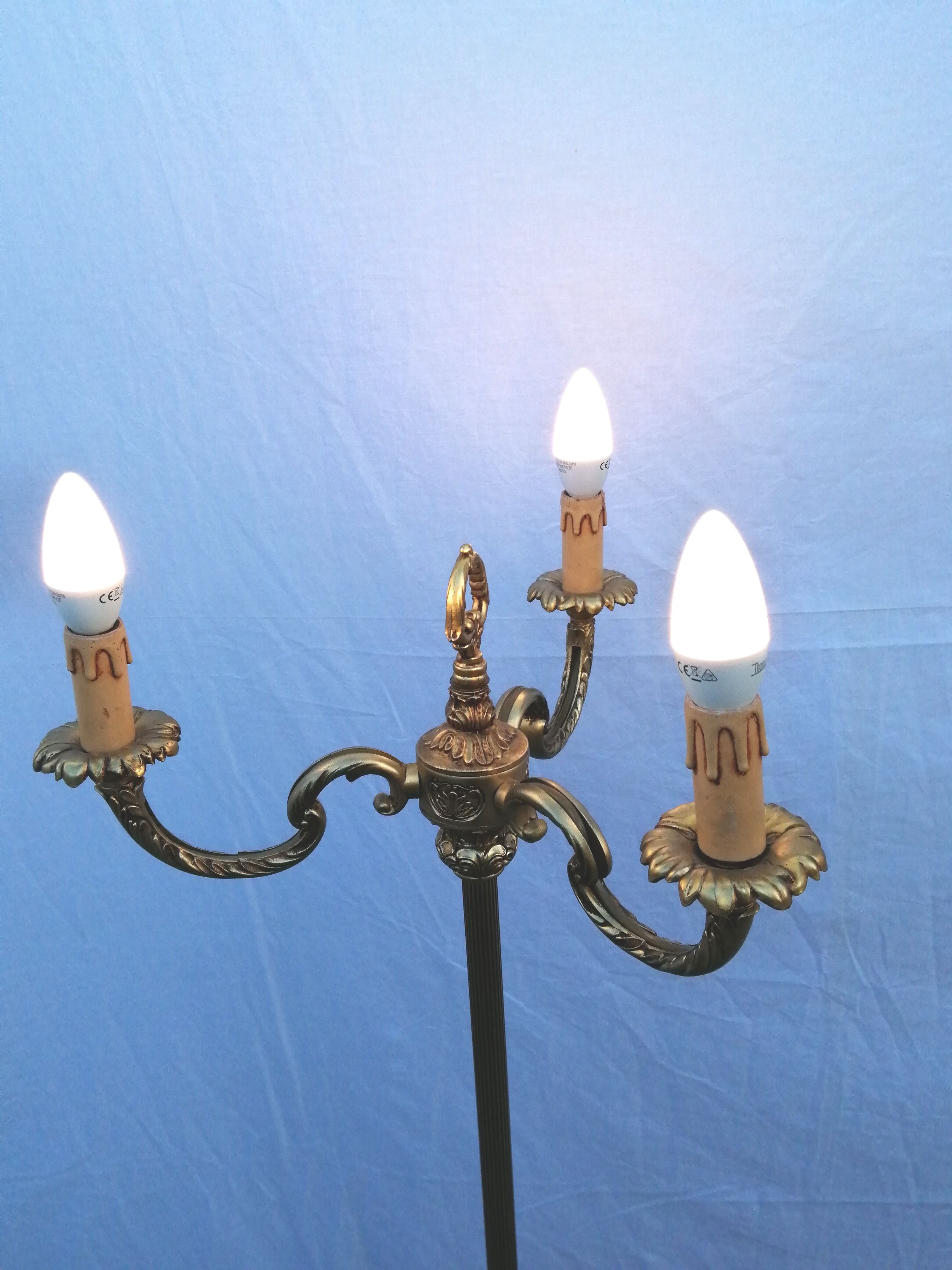 Bronze tripod floor lamp, vintage 1960