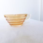 6 tasses et sous-tasses gondolo en verre nacré irisé
