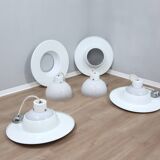 Space Age VeLuce Murano hanging disc lamp 1960s, set of 4