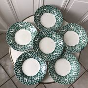 Lot of 6 hollow plates digoin sarreguemines model "leïla" years 30-40