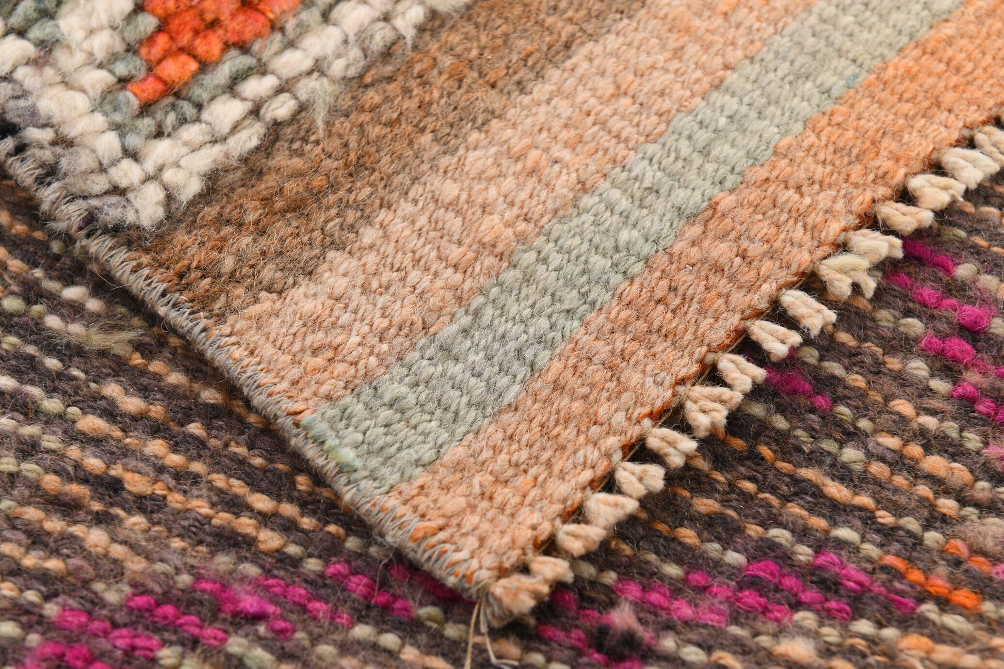 3x10 Vintage Pink & Orange Turkish Runner Rug, 88x323Cm