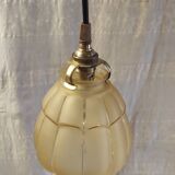 Art Deco lampshade in gilded glass and brass frame - mid 20th century