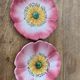 Two plates in slip by ceramist Delphin Massier