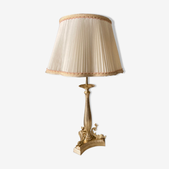 Old gilded bronze lamp