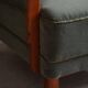 Danish Art Deco, set of 3 oak armchairs, reupholstered in green mohair, 1930s.