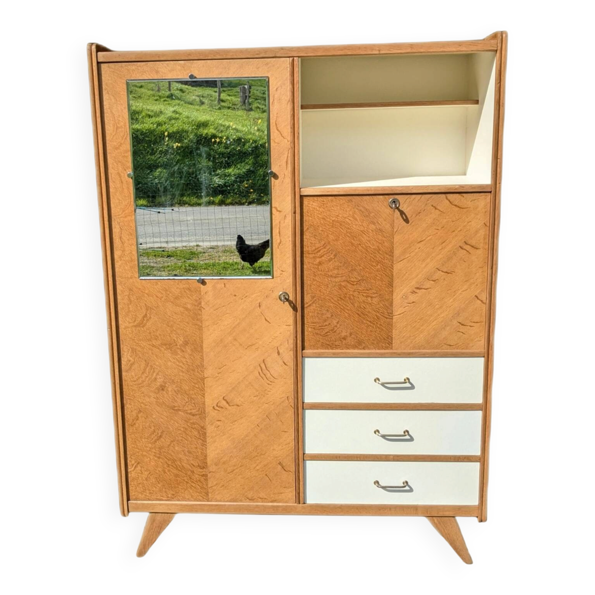 Secrétaire scriban armoire penderie vintage