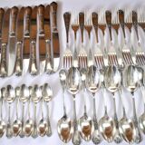 Deetjen cutlery set 48 silver-plated Louis XV rocaille table cutlery no. 25 Marly