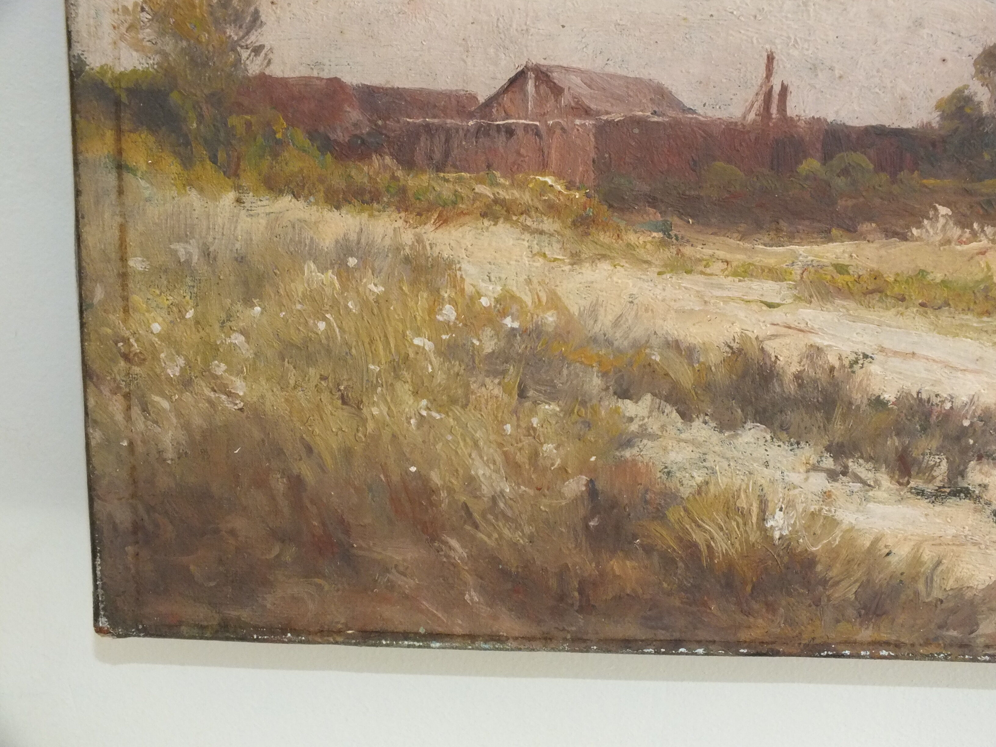 Alexandre Dronsart (1890-1953) landscape painting Chemin de bord de ferme