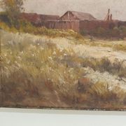 Alexandre Dronsart (1890-1953) landscape painting Chemin de bord de ferme