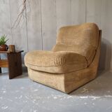 Beige velvet armchair