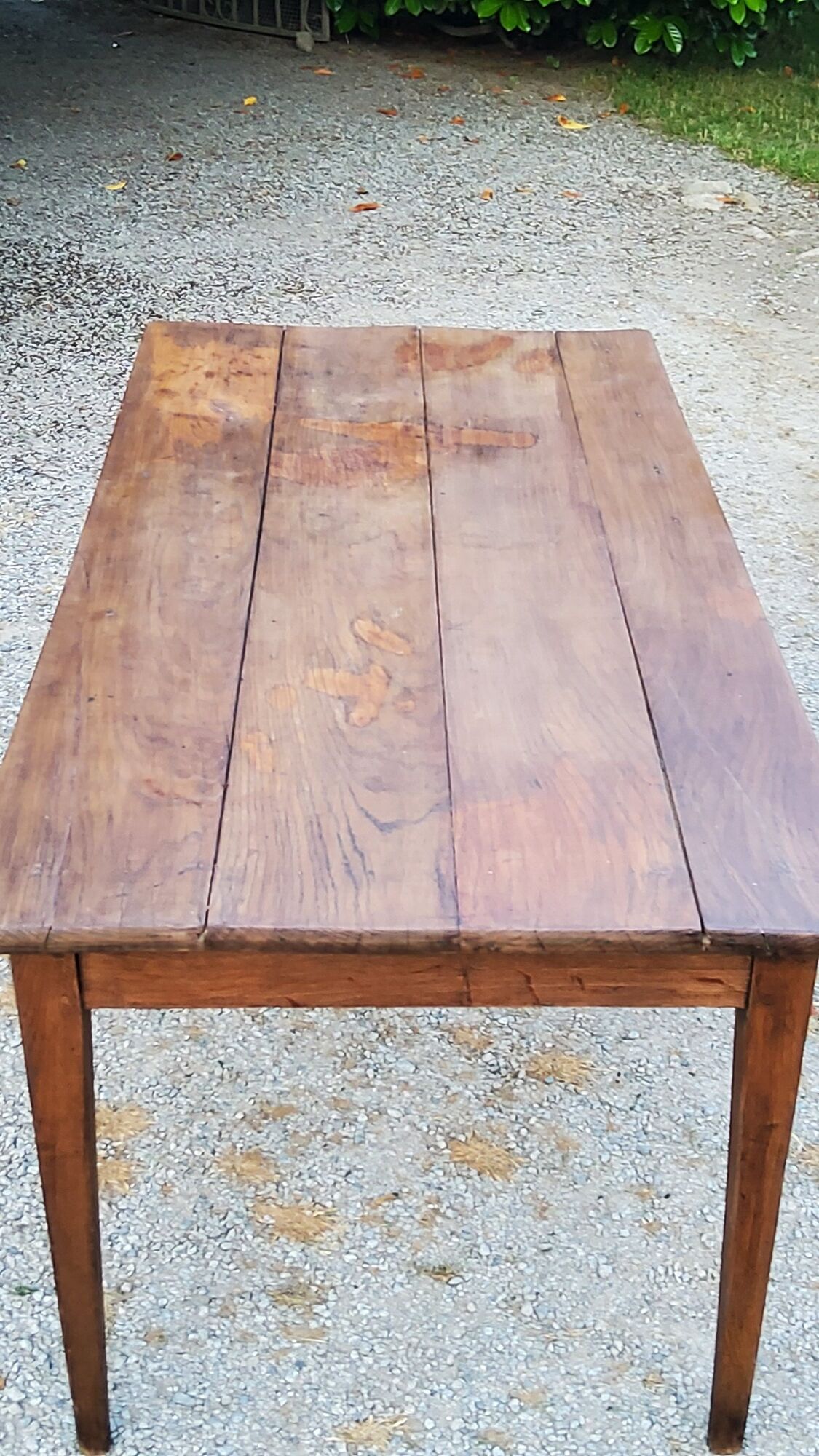 Oak farmhouse table nineteenth century feet spindles 2 drawers 199cm