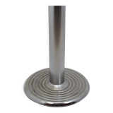 Square bistro dining table, wood, chrome and cast iron