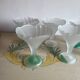 Set of 6 Art Deco dessert bowls in frosted glass with a gradient stem.