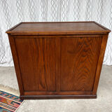 Ancien caisson de bureau en chêne, double face