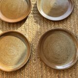 6 large La Borne style pyrite stoneware flat plates