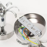 Pair of 1980s chrome metal space age wall lamps