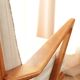 Vintage Knoll Antimott armchair, beige and white striped, 1950s.