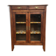 Buffet parisien en bois ciré , 2  portes vitrées,  2 tiroirs