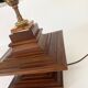 Wooden lamp, new 2M fabric cable, cotton lampshade