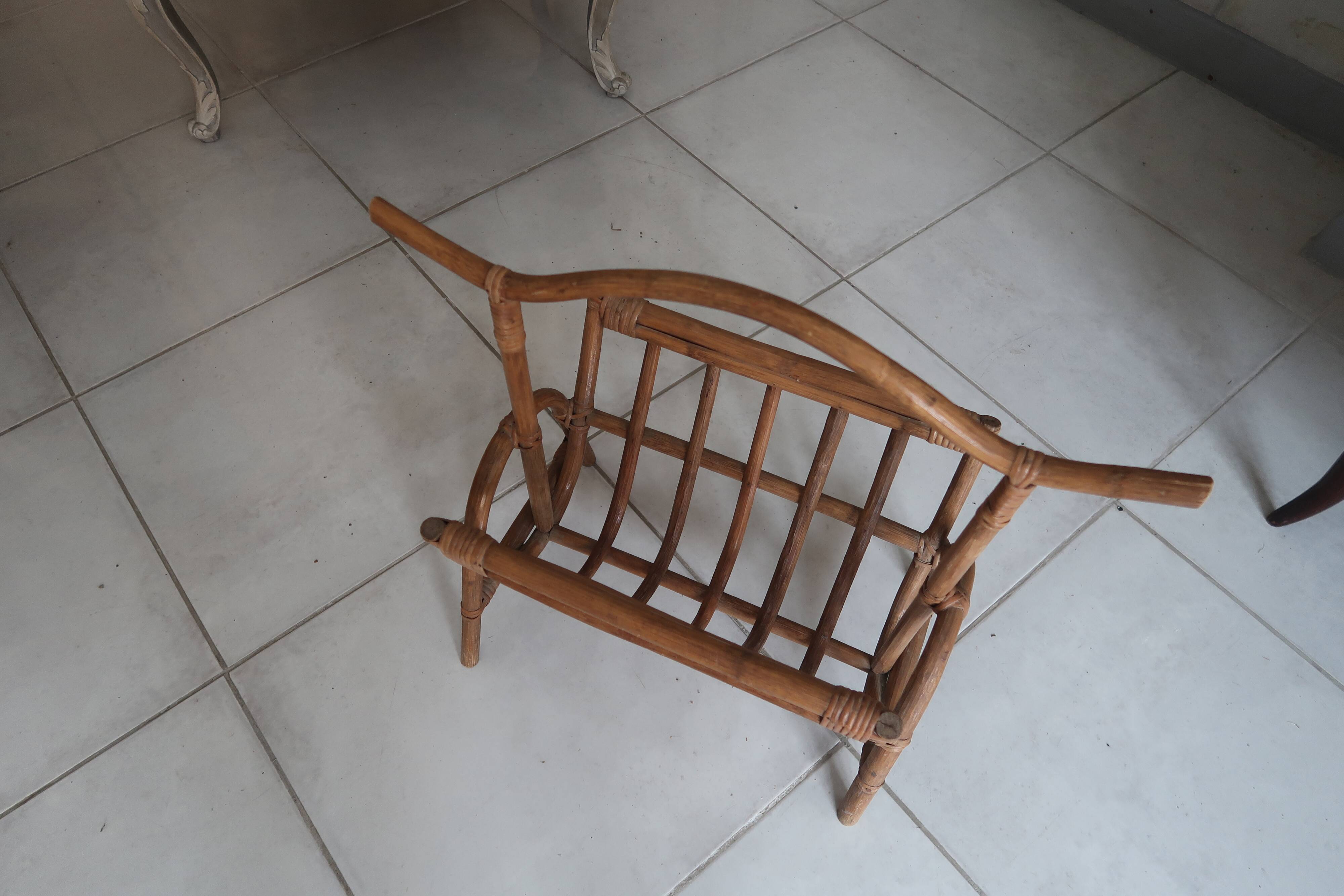 Rattan magazine holder