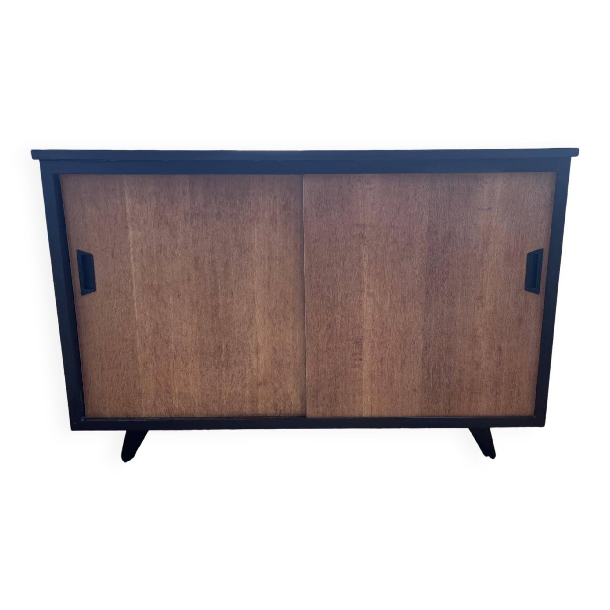 black and wood two-door sideboard