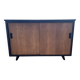 black and wood two-door sideboard