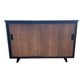 black and wood two-door sideboard