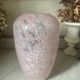 Marbled pink blown glass art vase, La Rochère