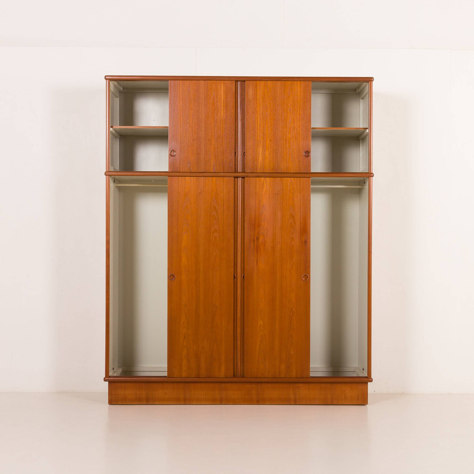 Omann Jun Extra large mid century teak wardrobe, Denmark, 1970s