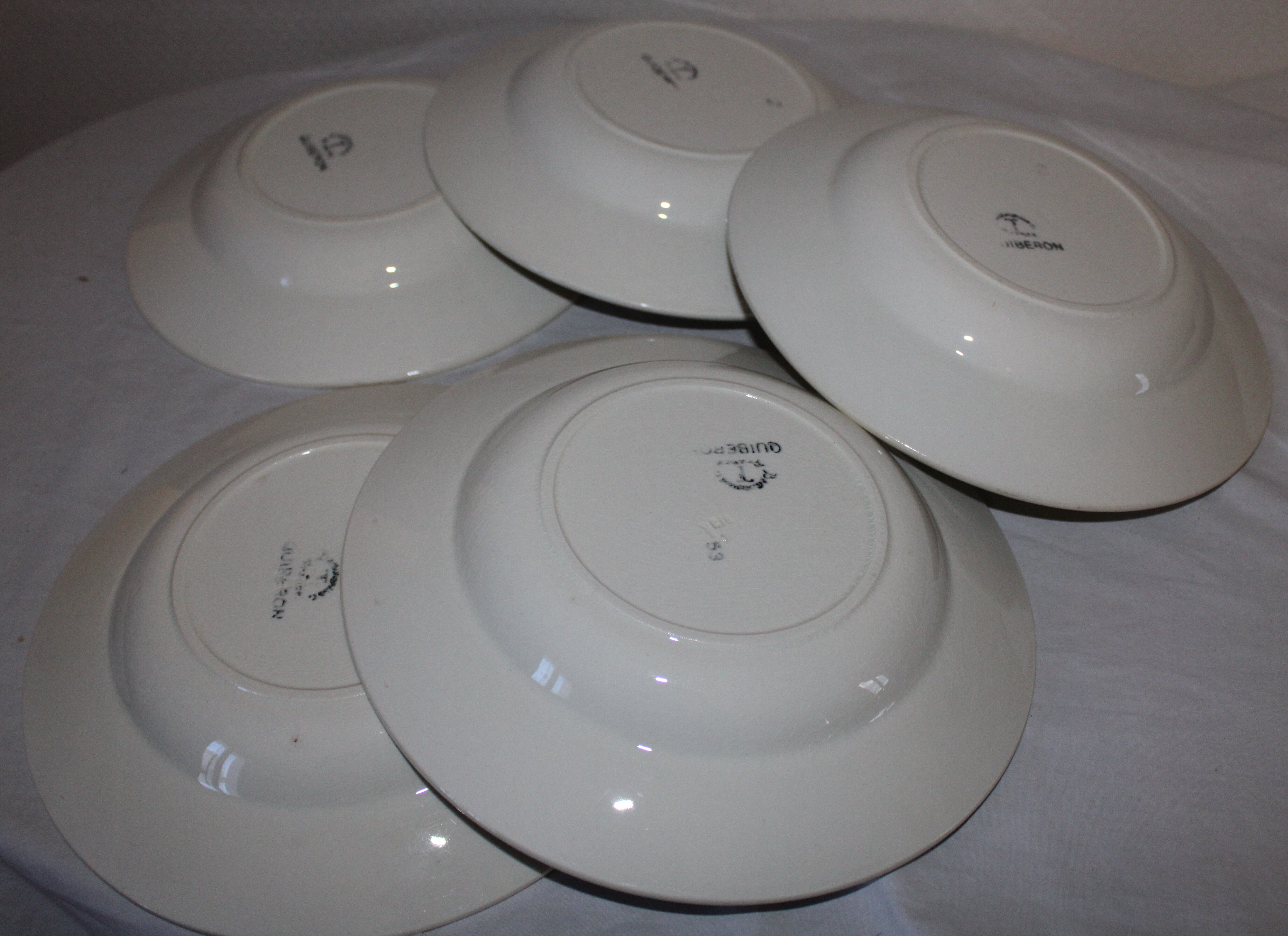 Lot of 5 Badonviller model Quiberon hollow plates