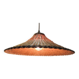 Vintage lampshade pendant light in natural rattan material