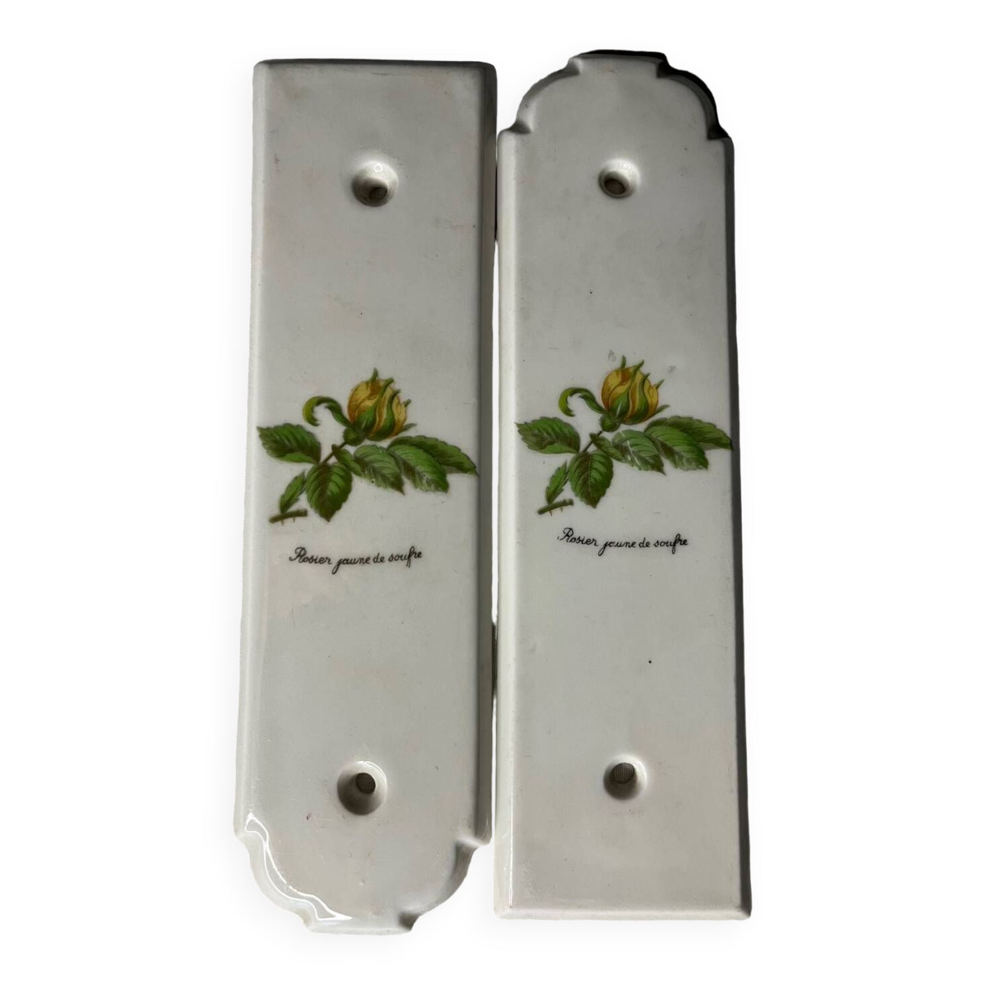 Paire de plaques de propreté  porcelaine de Paris vintage