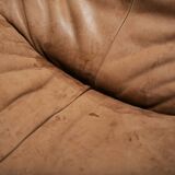 Stunning lounge chair The Rock in brown leather by Gerard Van Den Berg - Montis