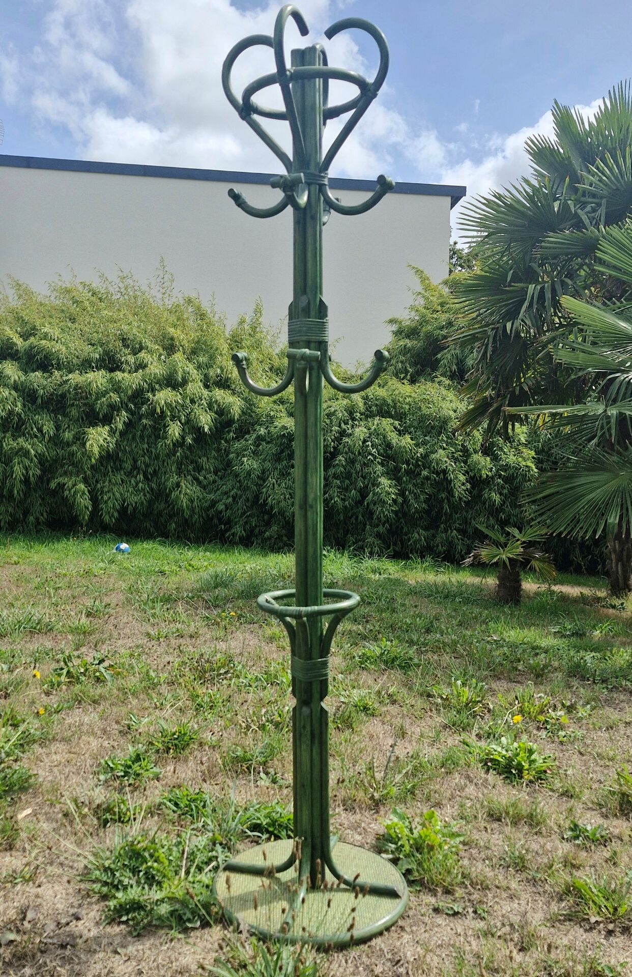 Porte-manteaux perroquet en rotin vert
