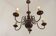 French Vintage 5 Light Mid Century Chandelier in Wood, Bronze and Metal 5525