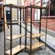 Pair of metal workshop shelves