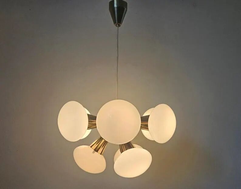 Rare Midcentury Chandelier Sputnik, Kamenicky Senov, 1970s