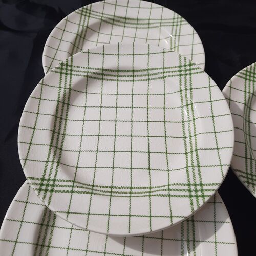 5 assiettes plates  de Gien style nappe