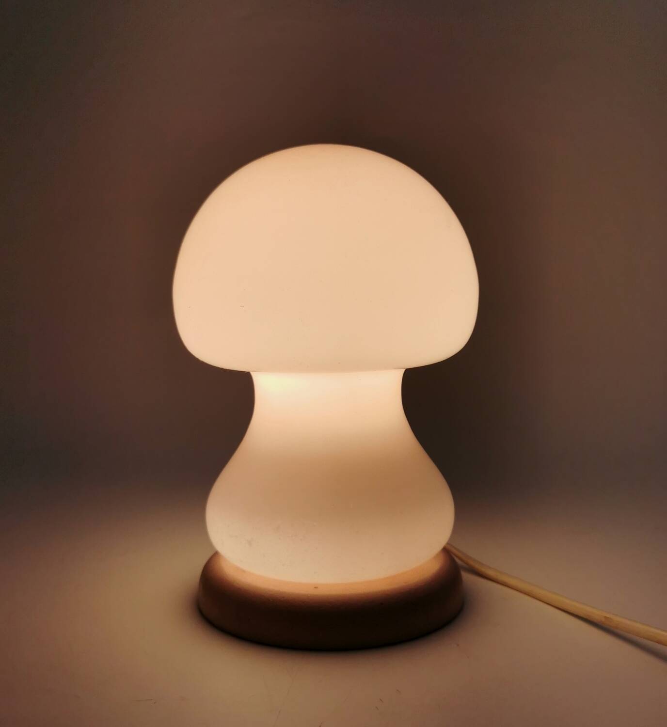 Vintage pink mushroom lamp Murano glass 80's