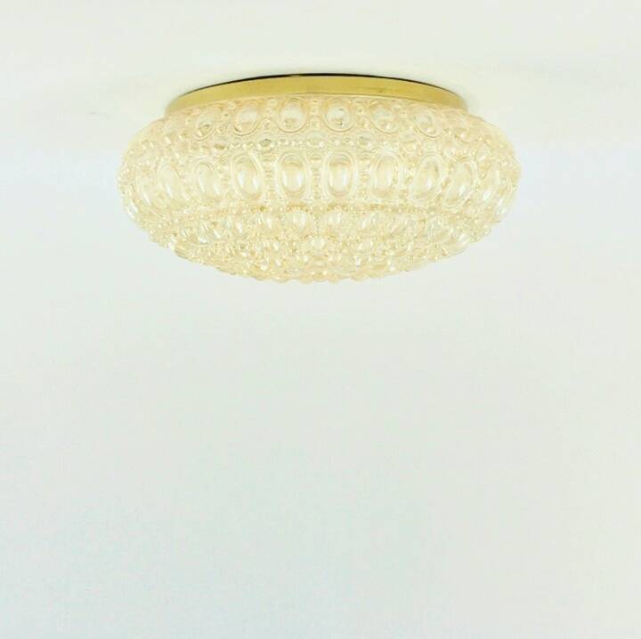 Large Amber Bubble Glass Ceiling Ceiling Light - H.Tynell, Limburg, 1960s